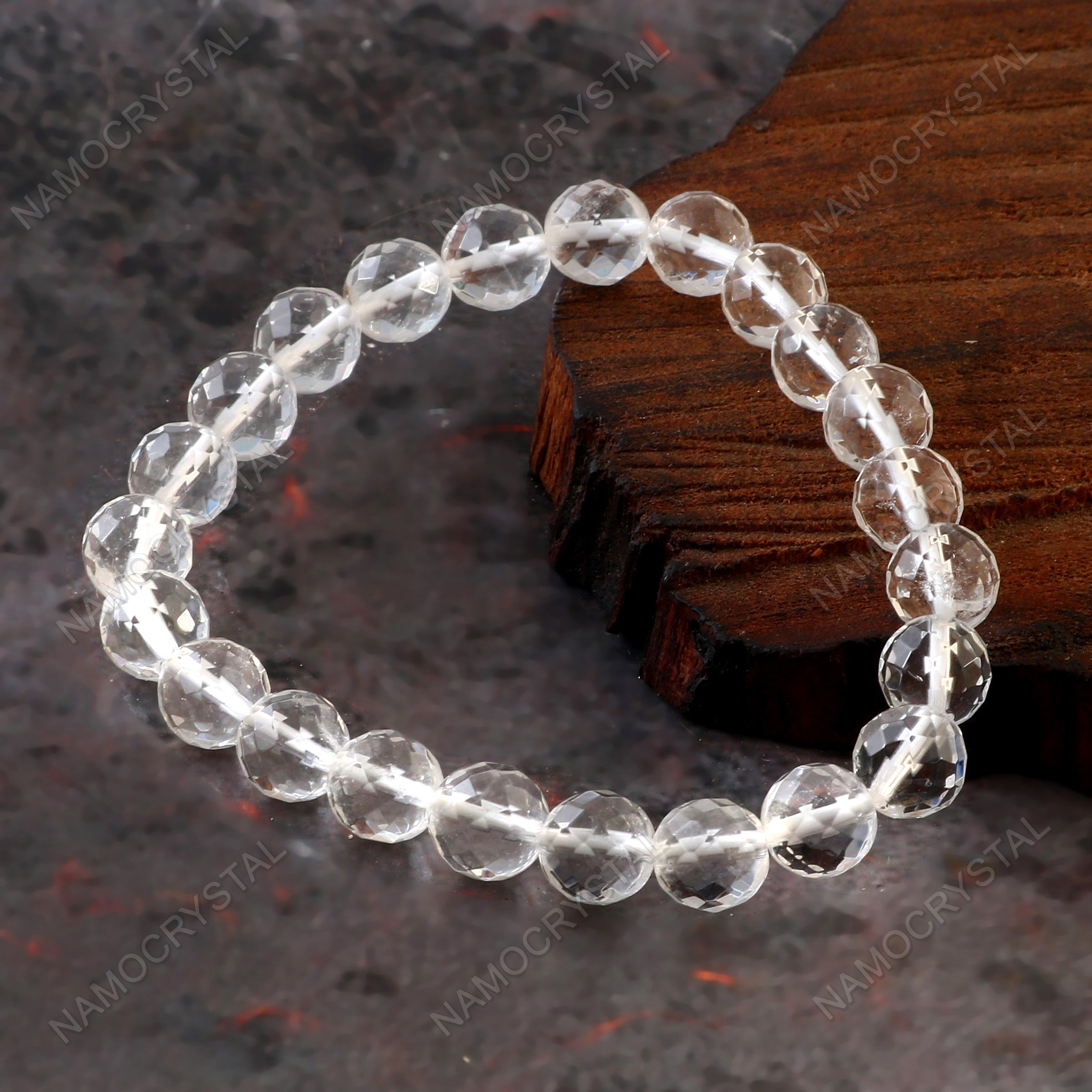 Diamond Cut Clear Quartz Bracelet